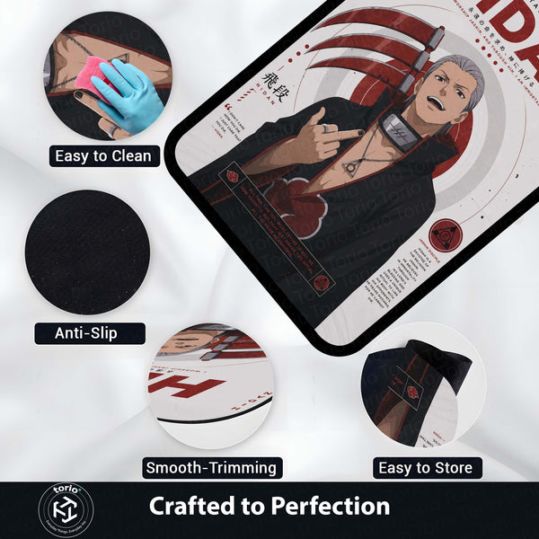 Naruto Hidan Anime Character Flat Rug | Akatsuki Hidan Art Flat Rug | Premium Anime Gaming Room Floor Decor