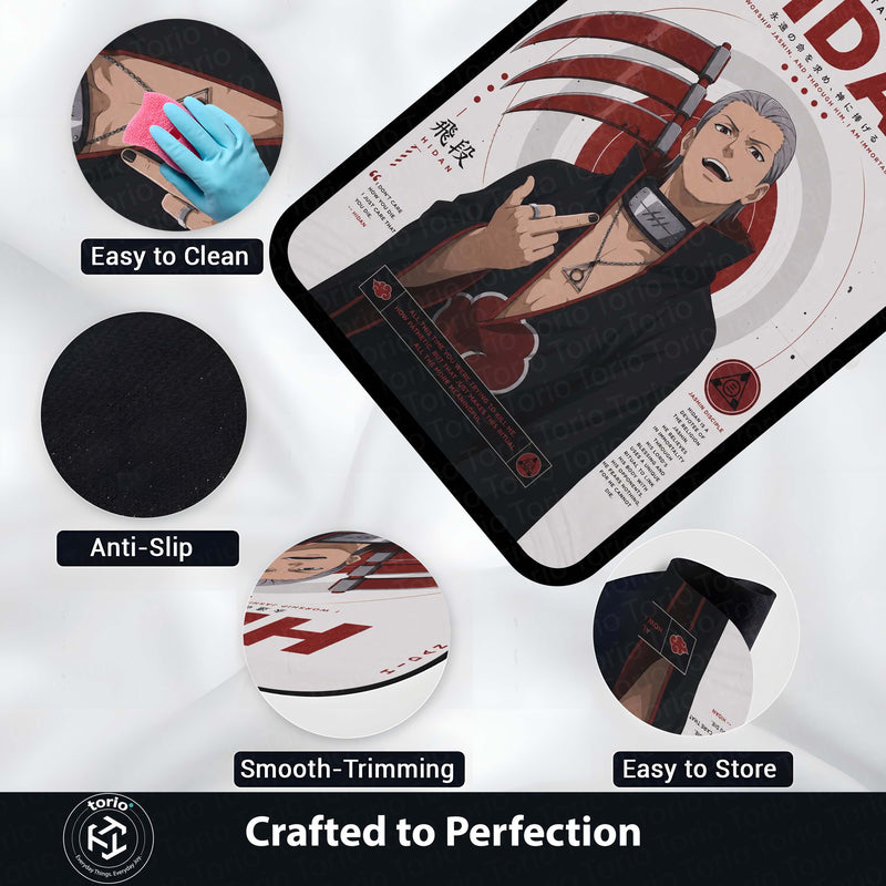 Naruto Hidan Anime Character Flat Rug | Akatsuki Hidan Art Flat Rug | Premium Anime Gaming Room Floor Decor