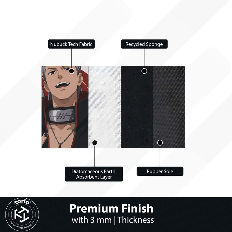 Naruto Hidan Anime Character Flat Rug | Akatsuki Hidan Art Flat Rug | Premium Anime Gaming Room Floor Decor