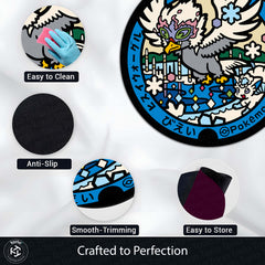 Hisuian Braviary Round Rug | Pokémon Inspired Floor Mat | Anti-Slip 3 mm Absorbent Circle Rug for Bedroom, Gaming Room & Anime Decor