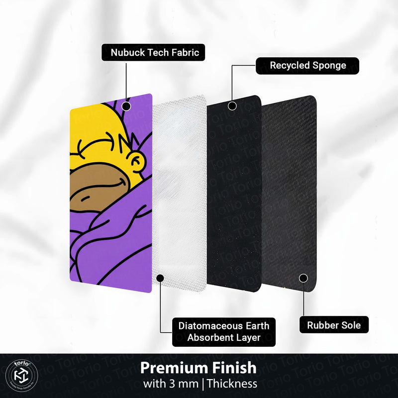 Homer Simpson Sleeping Round Floor Mat (3 mm Thick) | Cartoon Circular Area Mat for Bedroom & Cozy Decor