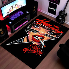 Hustle Street Grind Pop Art Area Flat Rug | Motivational Urban Typography Artwork Flat Rug | Premium Modern Lifestyle Area Floor Decor