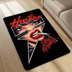 Hustle Street Grind Pop Art Area Flat Rug | Motivational Urban Typography Artwork Flat Rug | Premium Modern Lifestyle Area Floor Decor