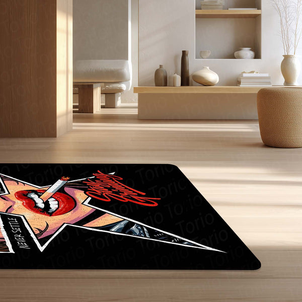 Hustle Street Grind Pop Art Area Flat Rug | Motivational Urban Typography Artwork Flat Rug | Premium Modern Lifestyle Area Floor Decor