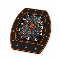 Richard Mille RM 35-02 Orange Skeleton Dial Flat Rug | Luxury Watch Face Area Rug | Premium Mechanical Timepiece Floor Mat for Bedroom, Gaming Room & Collector Décor
