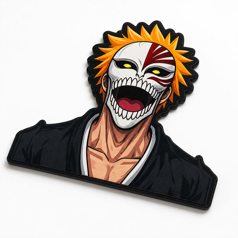 Ichigo Kurosaki Hollow Mask Cut-out Flat Rug | Bleach Anime Floor Rug | Premium Soul Reaper Gaming Room Decor