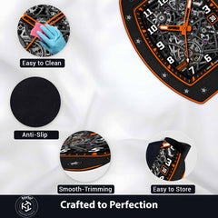 Richard Mille RM 35-02 Orange Skeleton Dial Flat Rug | Luxury Watch Face Area Rug | Premium Mechanical Timepiece Floor Mat for Bedroom, Gaming Room & Collector Décor