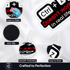Ctrl + Z Doesn't Work in Real Life Funny Flat Rug | Programmer Keyboard Shortcut Humor Cut-out Flat Rug | Coder Desk & Office Floor Decor
