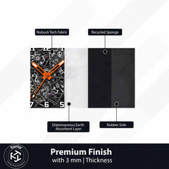 Richard Mille RM 35-02 Orange Skeleton Dial Flat Rug | Luxury Watch Face Area Rug | Premium Mechanical Timepiece Floor Mat for Bedroom, Gaming Room & Collector Décor