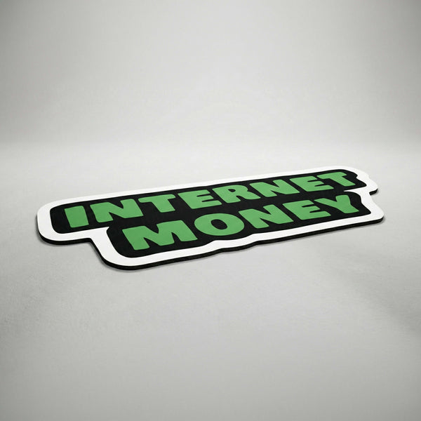 Internet Money Statement Floor Mat (3 mm Thick) | Bold Hustle Quote Cut-Out Rug for Office, Gaming Room & Entrepreneur Decor