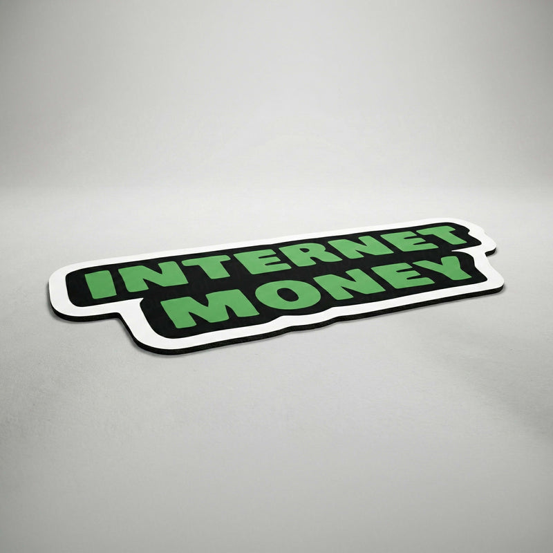 Internet Money Statement Floor Mat (3 mm Thick) | Bold Hustle Quote Cut-Out Rug for Office, Gaming Room & Entrepreneur Decor