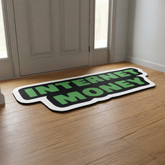 Internet Money Statement Floor Mat (3 mm Thick) | Bold Hustle Quote Cut-Out Rug for Office, Gaming Room & Entrepreneur Decor
