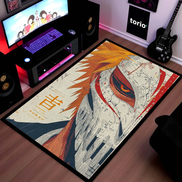 Ichigo Kurosaki Anime Area Rug | Bleach Character Floor Mat | Manga Style Rug for Bedroom, Gaming Room & Otaku Decor | Anti Slip Washable 3 mm Carpet