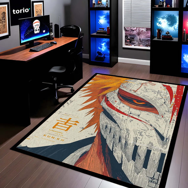Ichigo Kurosaki Anime Area Rug | Bleach Character Floor Mat | Manga Style Rug for Bedroom, Gaming Room & Otaku Decor | Anti Slip Washable 3 mm Carpet