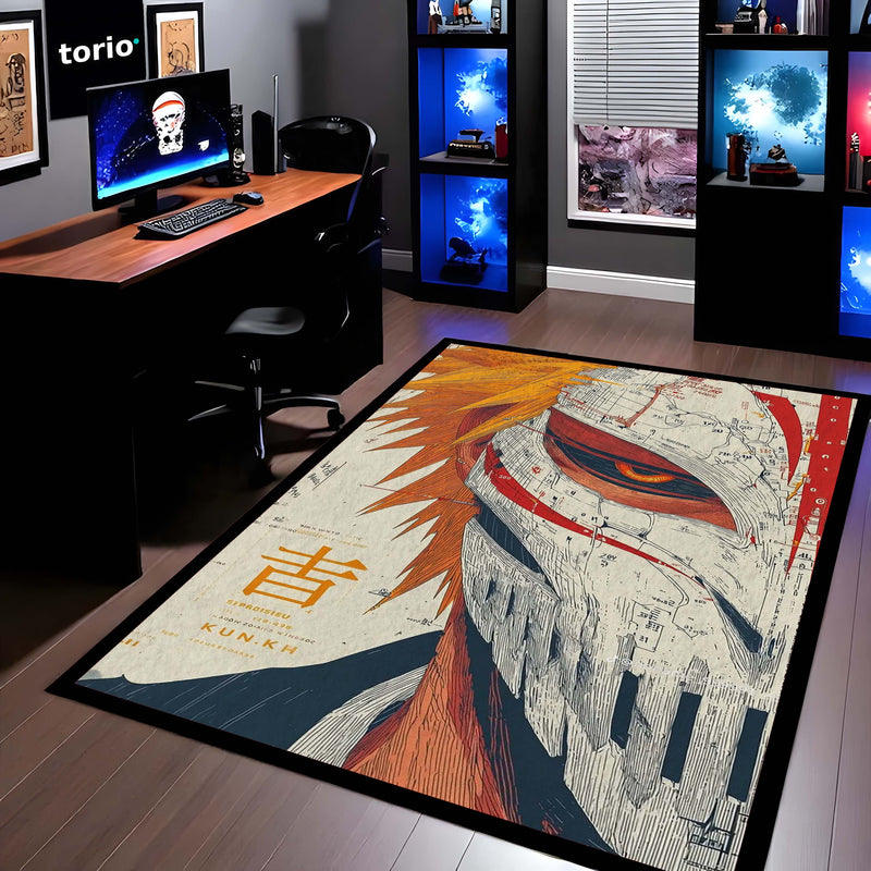 Ichigo Kurosaki Anime Area Rug | Bleach Character Floor Mat | Manga Style Rug for Bedroom, Gaming Room & Otaku Decor | Anti Slip Washable 3 mm Carpet