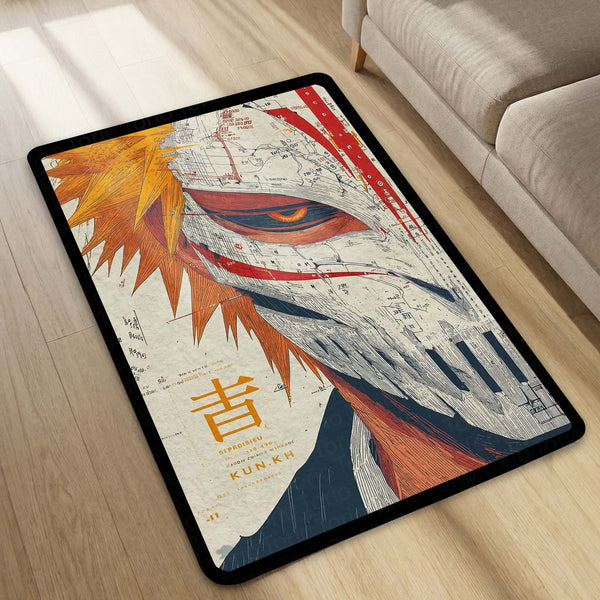 Ichigo Kurosaki Anime Area Rug | Bleach Character Floor Mat | Manga Style Rug for Bedroom, Gaming Room & Otaku Decor | Anti Slip Washable 3 mm Carpet