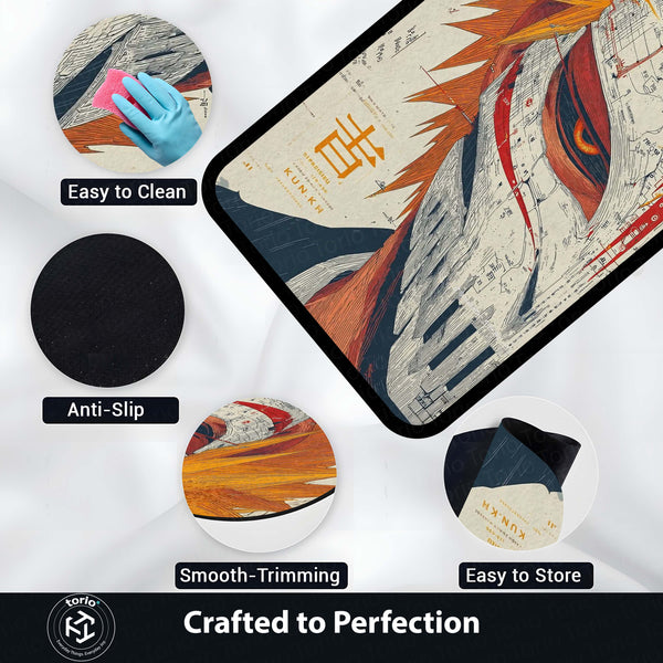 Ichigo Kurosaki Anime Area Rug | Bleach Character Floor Mat | Manga Style Rug for Bedroom, Gaming Room & Otaku Decor | Anti Slip Washable 3 mm Carpet