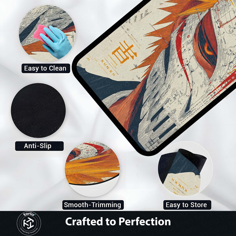 Ichigo Kurosaki Anime Area Rug | Bleach Character Floor Mat | Manga Style Rug for Bedroom, Gaming Room & Otaku Decor | Anti Slip Washable 3 mm Carpet