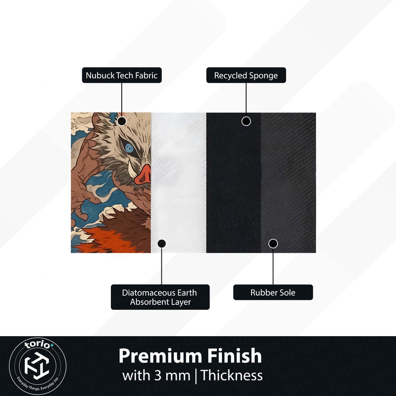 Inosuke Hashibira Anime Area Rug | Demon Slayer Inspired Floor Mat | Beast Mask Anime Rug for Bedroom, Gaming Room & Otaku Decor | Anti Slip Washable 3 mm Carpet