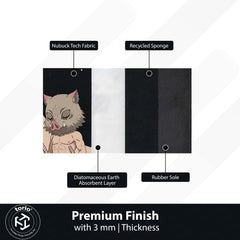 Inosuke Hashibira Demon Slayer Area Flat Rug | Moonlit Beast Breathing Anime Area Flat Rug | Premium Anime Bedroom & Gaming Room Floor Decor