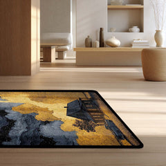 Interstellar Space Aesthetic Floor Mat | Rocket Launch Galaxy Area Rug | Anti-Slip 3mm Absorbent Floor Mat for Bedroom, Living Room, Gaming & Sci-Fi Decor