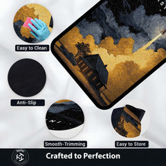 Interstellar Space Aesthetic Floor Mat | Rocket Launch Galaxy Area Rug | Anti-Slip 3mm Absorbent Floor Mat for Bedroom, Living Room, Gaming & Sci-Fi Decor