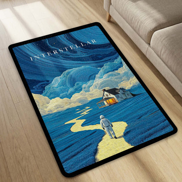 Interstellar Space Aesthetic Floor Mat | Rocket Launch Galaxy Area Rug | Anti-Slip 3mm Absorbent Floor Mat for Bedroom, Living Room, Gaming & Sci-Fi Decor 01