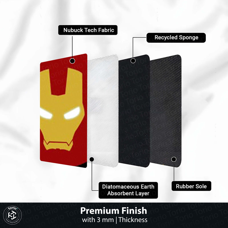 Iron Man Arc Reactor Round Rug | Marvel Superhero Floor Mat | Anti-Slip 3 mm Absorbent Circle Rug for Bedroom, Gaming Room & Marvel Fan Decor