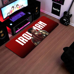 Iron Man Marvel Superhero Bedside Runner Flat Rug | Tony Stark Bedroom Runner for Gaming Room Decor