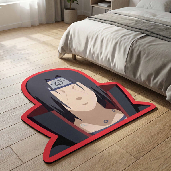 Itachi Inspired Anime Floor Mat (3 mm Thick) | Dark Shinobi Art Design for Bedroom, Gaming Room & Otaku Decor
