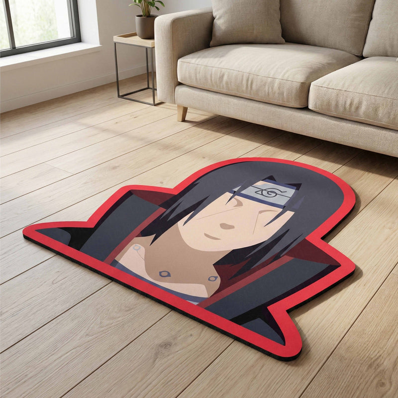 Itachi Inspired Anime Floor Mat (3 mm Thick) | Dark Shinobi Art Design for Bedroom, Gaming Room & Otaku Decor