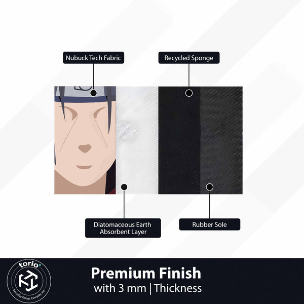 Itachi Inspired Anime Floor Mat (3 mm Thick) | Dark Shinobi Art Design for Bedroom, Gaming Room & Otaku Decor