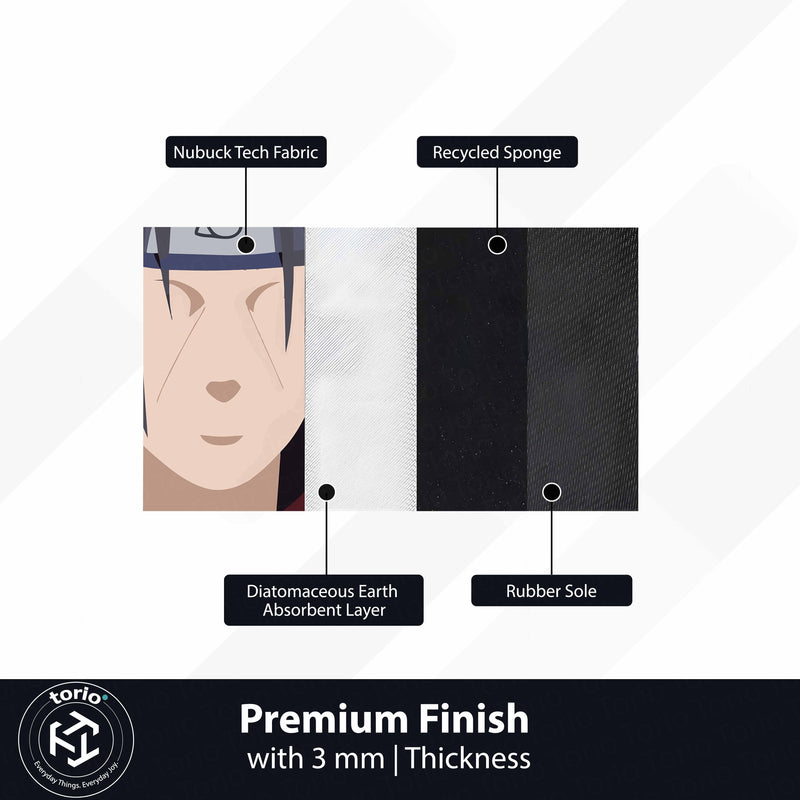 Itachi Inspired Anime Floor Mat (3 mm Thick) | Dark Shinobi Art Design for Bedroom, Gaming Room & Otaku Decor