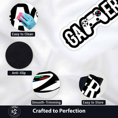 Gamer Gaming Controller Logo Flat Rug | Console Gamer Die-Cut Flat Rug | Gaming Room & Setup Floor Decor