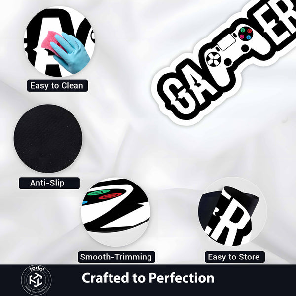 Gamer Gaming Controller Logo Flat Rug | Console Gamer Die-Cut Flat Rug | Gaming Room & Setup Floor Decor