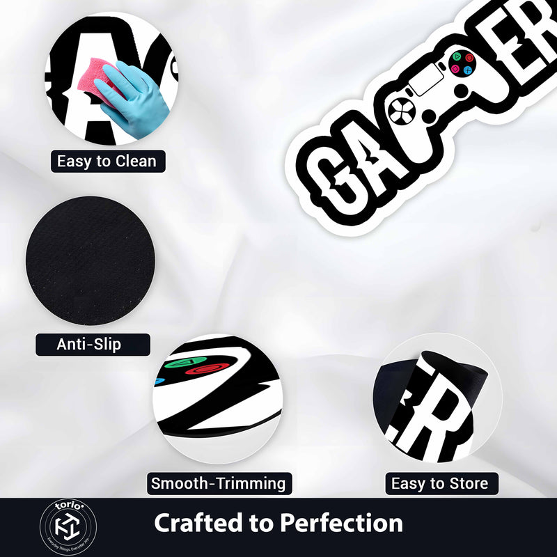 Gamer Gaming Controller Logo Flat Rug | Console Gamer Die-Cut Flat Rug | Gaming Room & Setup Floor Decor