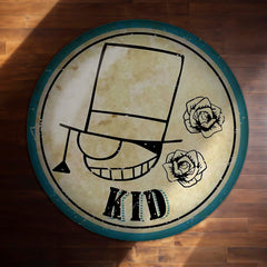 Kaito Kid Round Rug | Detective Conan Phantom Thief Anime Floor Mat | Anti-Slip 3 mm Absorbent Circle Rug for Bedroom, Gaming Room & Anime Fans