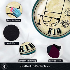 Kaito Kid Round Rug | Detective Conan Phantom Thief Anime Floor Mat | Anti-Slip 3 mm Absorbent Circle Rug for Bedroom, Gaming Room & Anime Fans