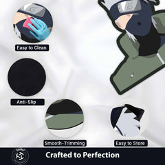 Kakashi Inspired Anime Floor Mat (3 mm Thick) | Calm Ninja Art Design for Bedroom, Gaming Room & Otaku Decor