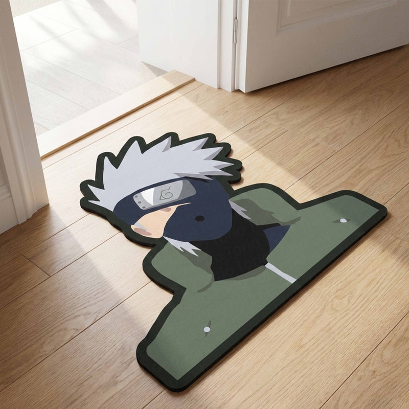 Kakashi Inspired Anime Floor Mat (3 mm Thick) | Calm Ninja Art Design for Bedroom, Gaming Room & Otaku Decor