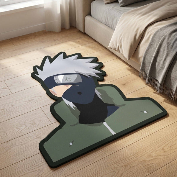 Kakashi Inspired Anime Floor Mat (3 mm Thick) | Calm Ninja Art Design for Bedroom, Gaming Room & Otaku Decor