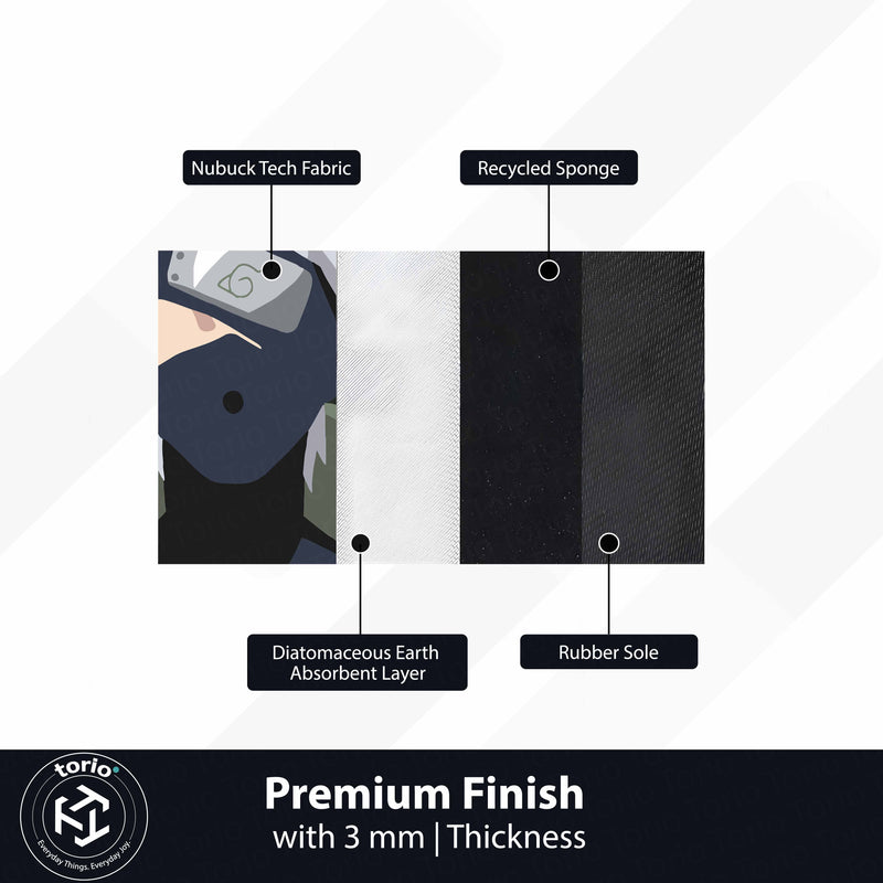 Kakashi Inspired Anime Floor Mat (3 mm Thick) | Calm Ninja Art Design for Bedroom, Gaming Room & Otaku Decor