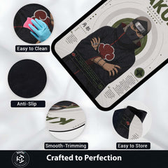Naruto Kakuzu Anime Character Flat Rug | Akatsuki Kakuzu Art Flat Rug | Premium Anime Gaming Room Floor Decor