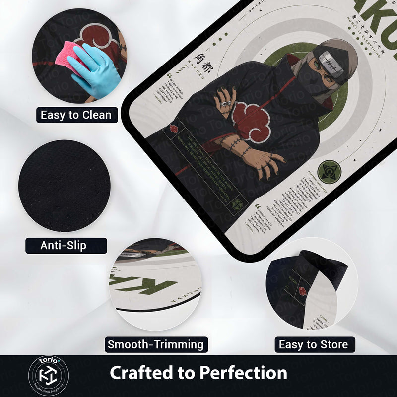 Naruto Kakuzu Anime Character Flat Rug | Akatsuki Kakuzu Art Flat Rug | Premium Anime Gaming Room Floor Decor