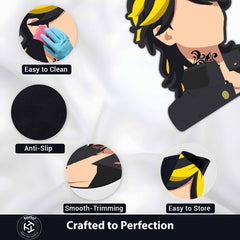 Kazutora Hanemiya Fierce Look Floor Mat (3 mm Thick) | Tokyo Revengers Anime Cut-Out Rug for Bedroom, Gaming Room & Otaku Home Decor