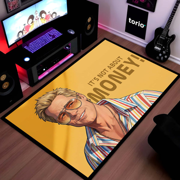 Kento Nanami Anime Quote Area Rug | Jujutsu Sorcerer Inspired Floor Mat | “It’s Not About Money” Anime Style Rug for Bedroom, Gaming Room & Otaku Decor