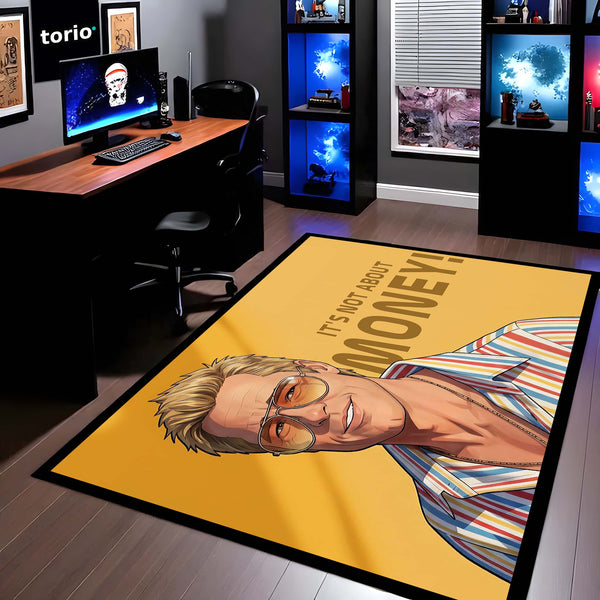 Kento Nanami Anime Quote Area Rug | Jujutsu Sorcerer Inspired Floor Mat | “It’s Not About Money” Anime Style Rug for Bedroom, Gaming Room & Otaku Decor