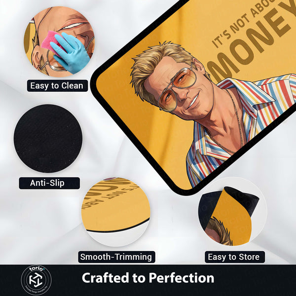 Kento Nanami Anime Quote Area Rug | Jujutsu Sorcerer Inspired Floor Mat | “It’s Not About Money” Anime Style Rug for Bedroom, Gaming Room & Otaku Decor
