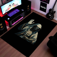 King Baldwin IV Area Rug | Crusader King Inspired Medieval Floor Mat | Dark Knight Warrior Gaming Rug for Bedroom, Living Room & Historical Decor