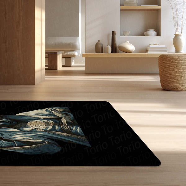 King Baldwin IV Area Rug | Crusader King Inspired Medieval Floor Mat | Dark Knight Warrior Gaming Rug for Bedroom, Living Room & Historical Decor